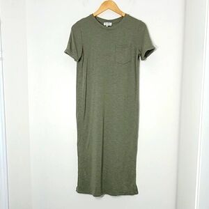 Jessica Simpson Women Green Front Pocket Relaxed Fit Casual T-Shirt Dress Size S